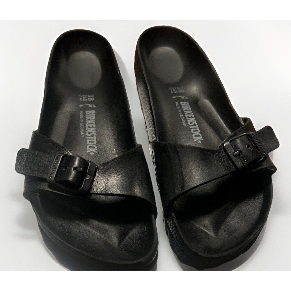 Birkenstock Womens Madrid Essentials Black Slip-On Slide Sandals Size 38